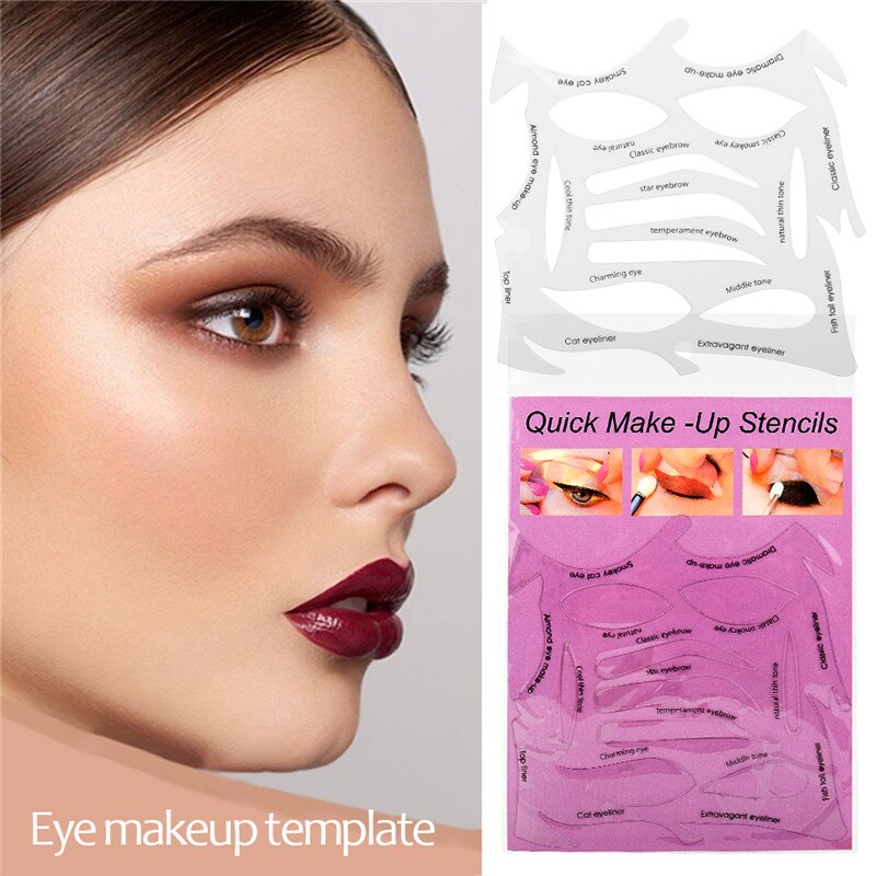 Eyeliner Stencils Gevleugelde Eyeliner Pro Wenkbrauwen Template Card Stencil Modellen Template Shaping Eye Shadow Makeup Tools