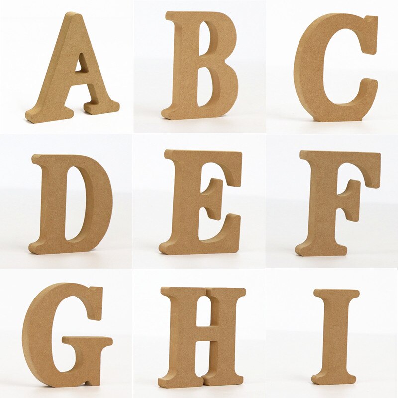 DIY 10cm Wood Color Letters Alphabet Word Letter Art Crafts Free Standing Name Party Wedding Home Decor Year Surprise