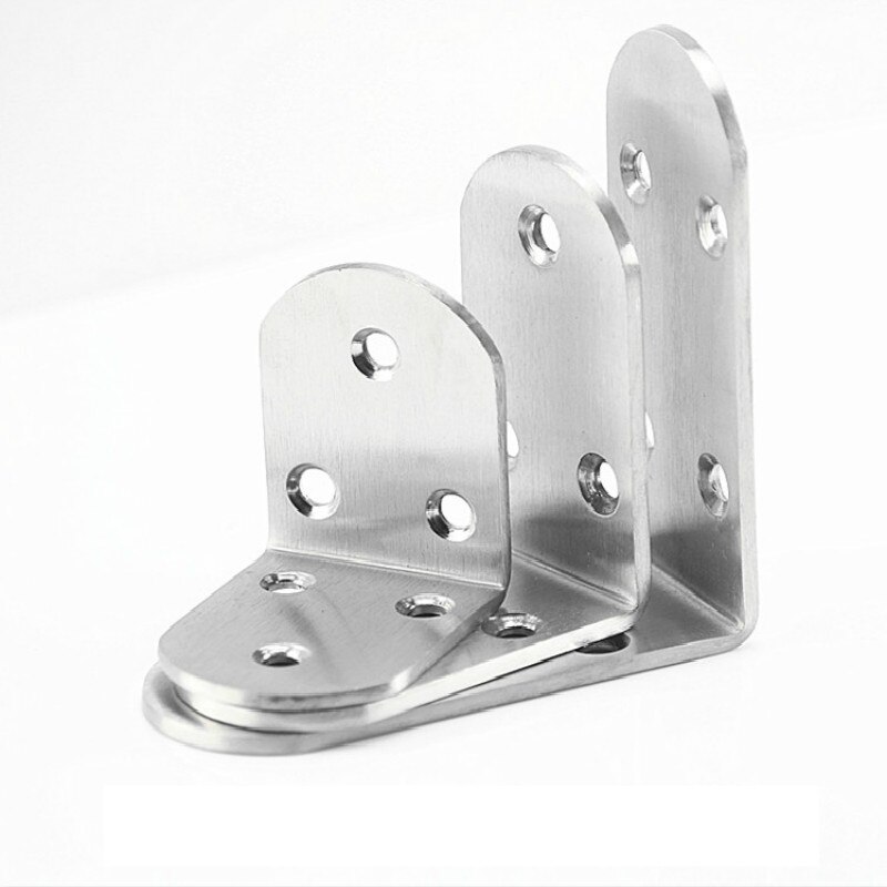 10pcs Corner Brackets L-shaped Angle Stainless Steel Bracket Thickness Furniture Repair Corner Code Perforated Shaft Bracket