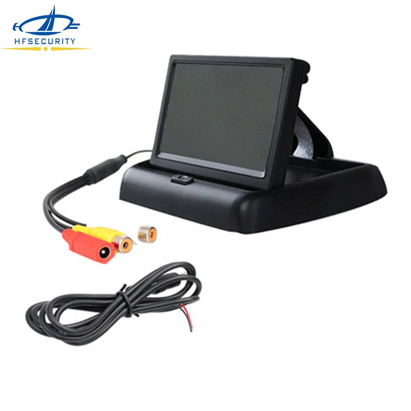 [HFSECURITY] 4.3Inch TFT LCD 272*480 Video Input For Rear View Backup Reverse Camera DVD VCD DC 12V Foldable Screen Monitor