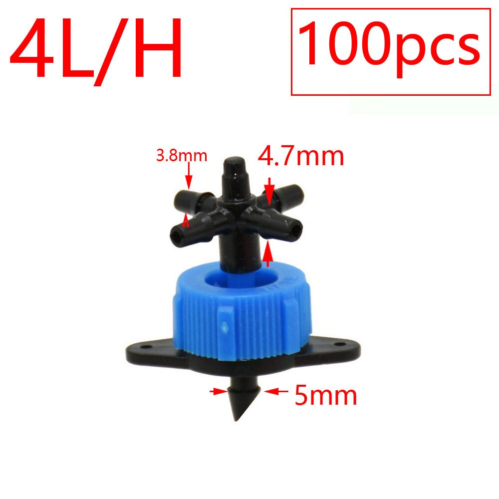 2L 4L 8L Pressure Compensating Dripper 2/4-way Arrow Dropper Connector Cross Water Splitter For Arrow Drip System Emitter: Orange