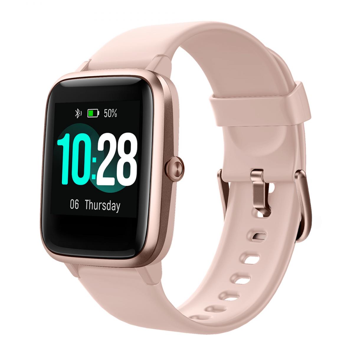 Bluetooth ID205L HD Screen Smart Watch Wearable Tracker Heart Rate Sports Waterproof 1.3 Inch for Android Ios Smart Watch: Pink