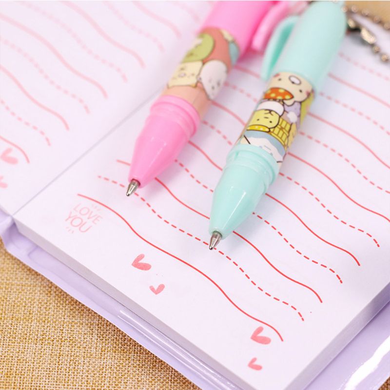 Cute Cartoon Notebook with Ballpoint Pen Journal Diary Planner Notepad School DXAB