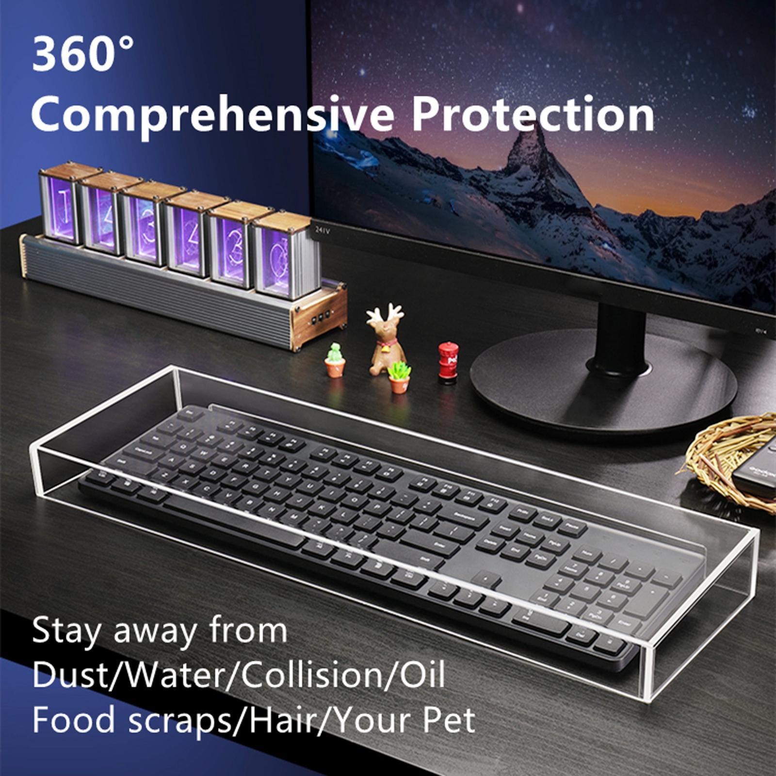 acrilico meccanico tastiere coperchio trasparente anti polvere durevole per desktop ufficio - 490x203x60mm