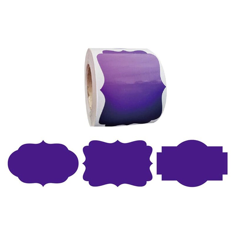 150 PCS/Roll Irregular Label Sticker Erasable Removable Waterproof Sticker for Glass Bottle Jar Spice Stickers: Purple