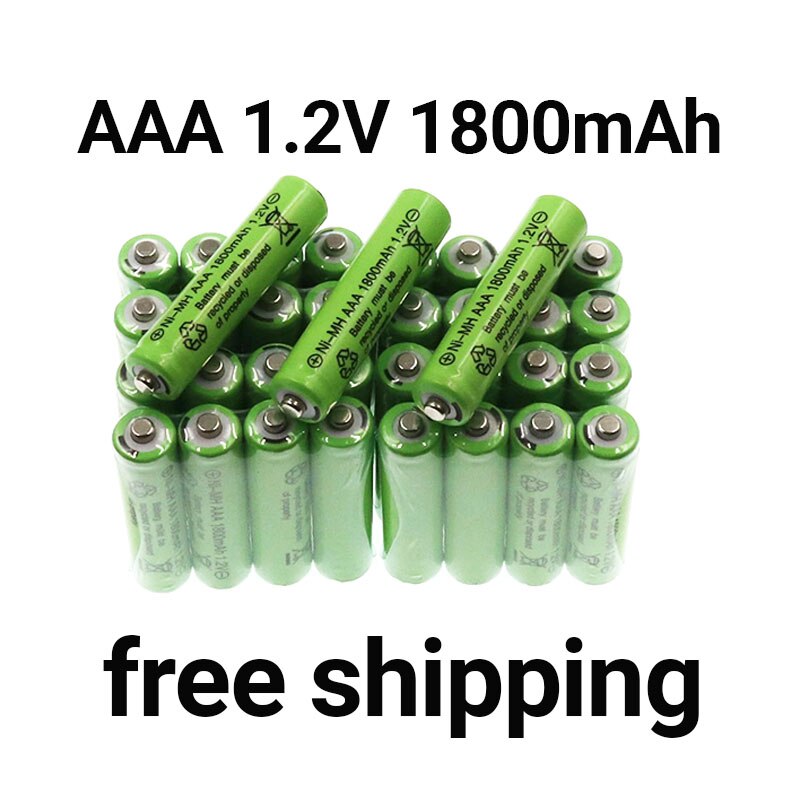 Aaa Oplaadbare Batterij Ni-Mh 1.2 V 100% Aaa 1800 Mah 1.2 V Oplaadbare 2A Batterij + Gratis Winkelen