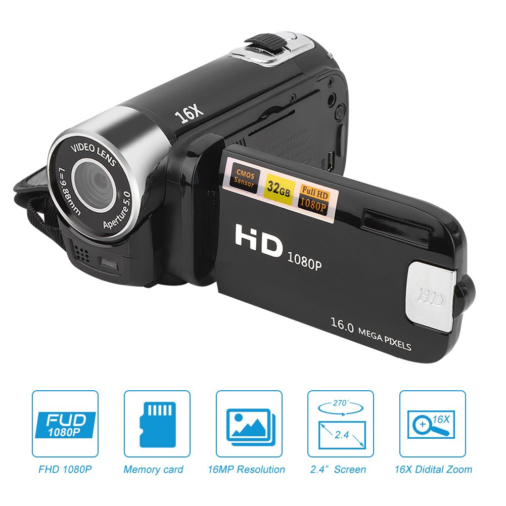 DH-90 16X Digitale Zoom 2.4 Inch Kleurrijke Scherm High Definition Camera Beeld Video Schieten Camcorder Us Plug 110-240V