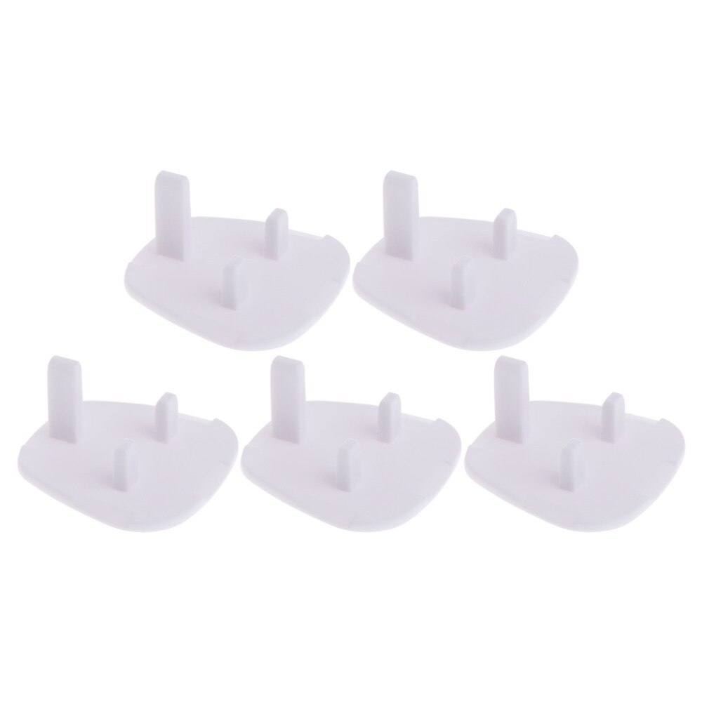 5Pcs UK Power Socket Outlet Mains Plug Cover Baby Child Safety Protector Guard White