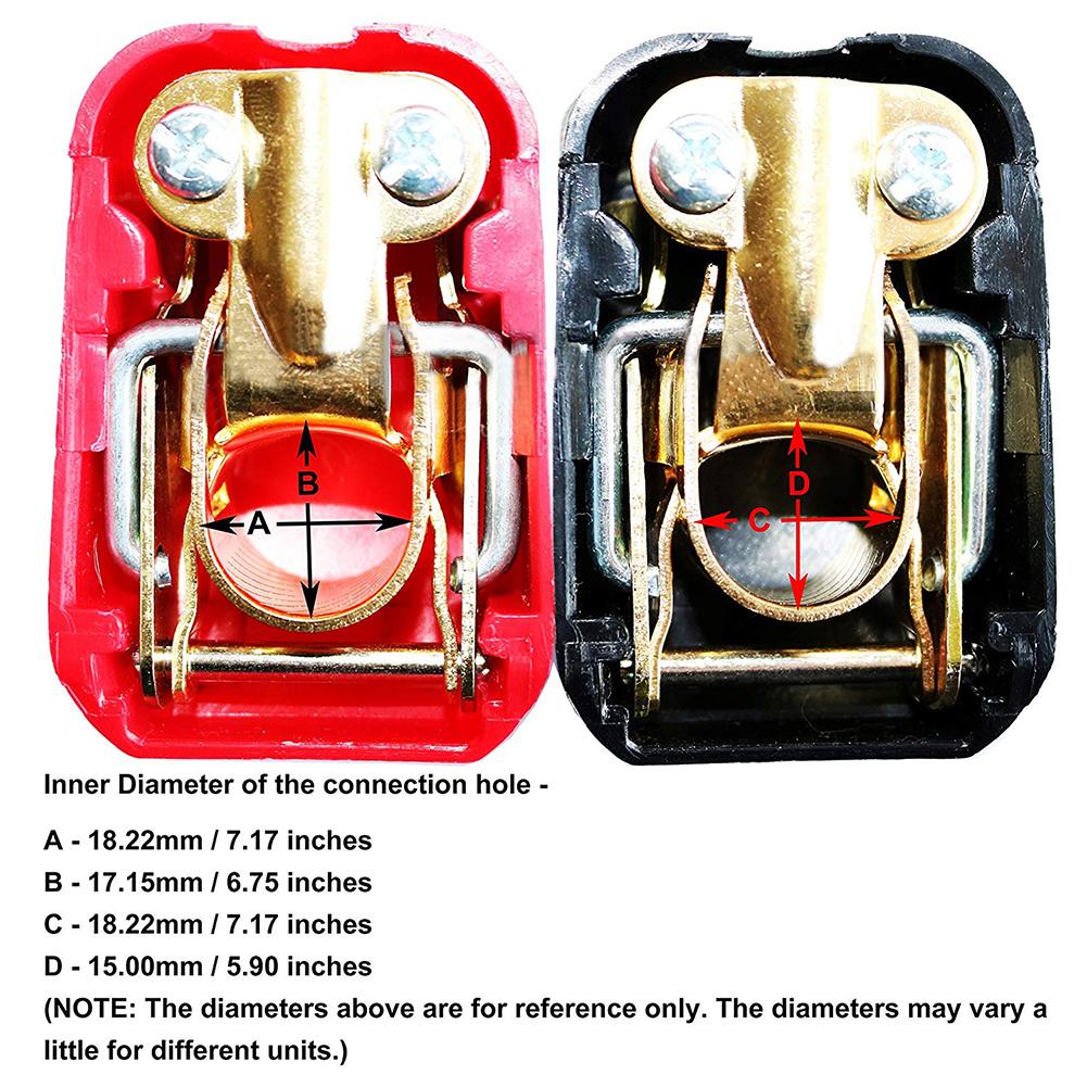 2 st 12v batteri snabbkopplingskontakter batteri snabbkopplingsplintar batterikontakt omkopplare 1pc positivt  +1pc negativt