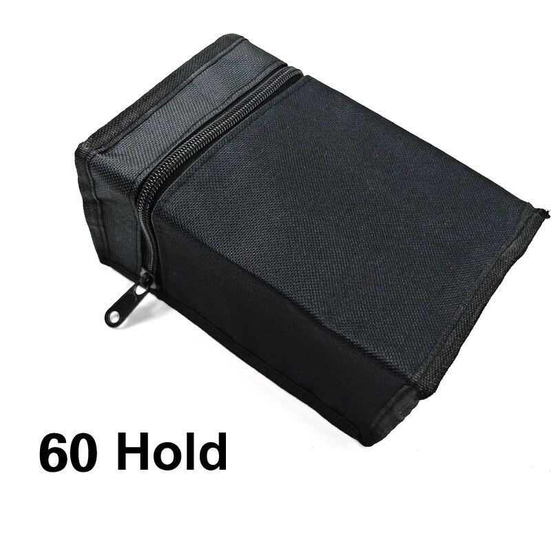 Hålla 36/48/60/80 st markörpennväska stor kapacitet svart vik konst markörer blixtlås canvas förvaring pennfodral pennask: 60 håll