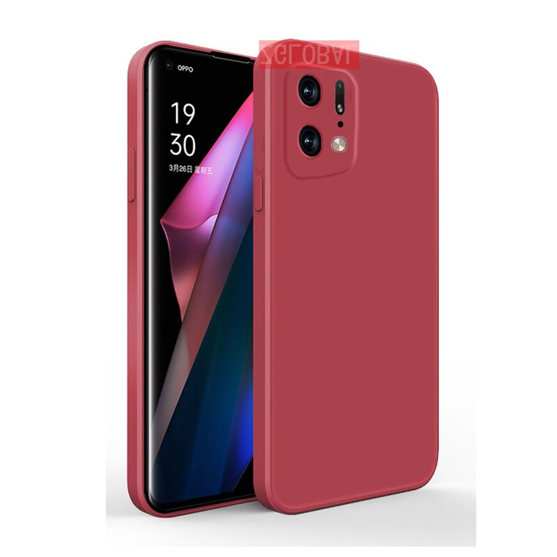 Coque souple en Silicone pour OPPO Find X5 Pro, étui de téléphone liquide: Red