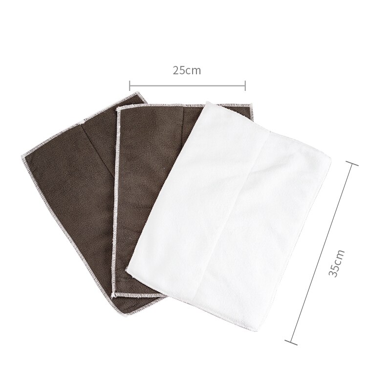 Happyflute 5 stk/sett prefold babyklut bleieinnlegg bambuskull og mikrofiberstoffinnlegg 25*35cm bruk med tøybleie