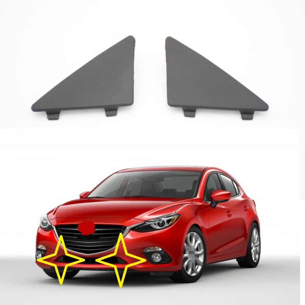 1 Pair BHN1-50-101/02 Triangle Trim Covers Front Lower Bumper Triangle Trim Caps for MAZDA 3 AXELA