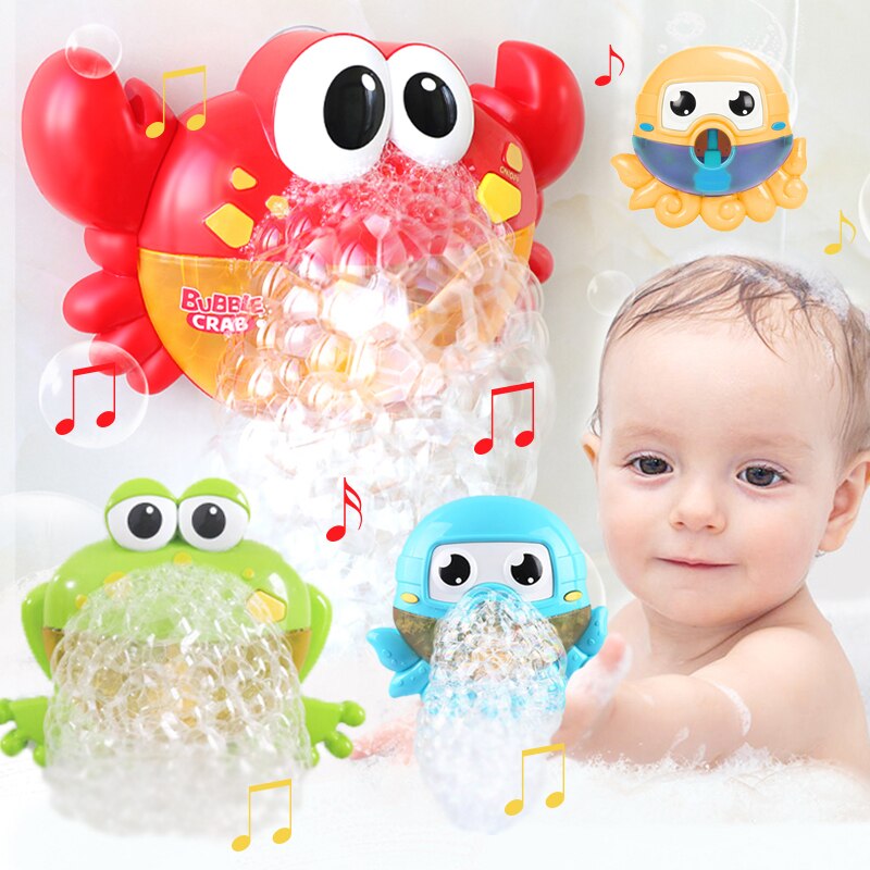 Bath toy bubble machine crab music frog bath soap automatic bubble machine plastic duck waterwheel bath toy children baby bath t