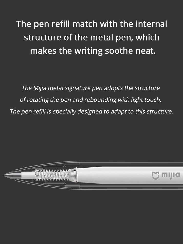 Xiaomi Mijia Teken Pen Refill Balpennen 0.5Mm Glad Refill Rolling Roller Zwarte Inkt Ondertekening Pennen Voor School