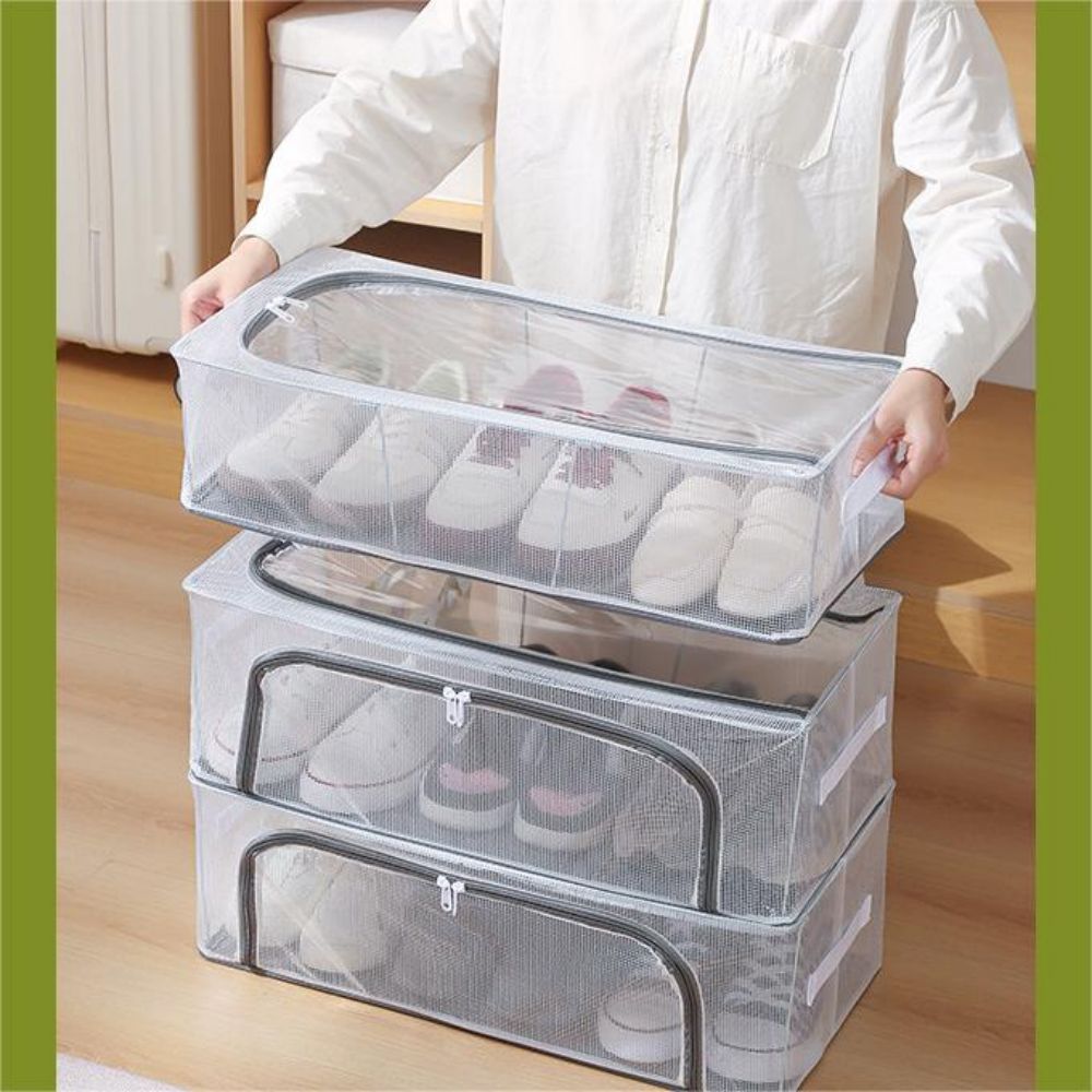 Caja De almacenamiento De Zapatos plegable para el hogar, gran capacidad debajo De la cama, Zapatero Organizador De Zapatos, Zapatero para habitación