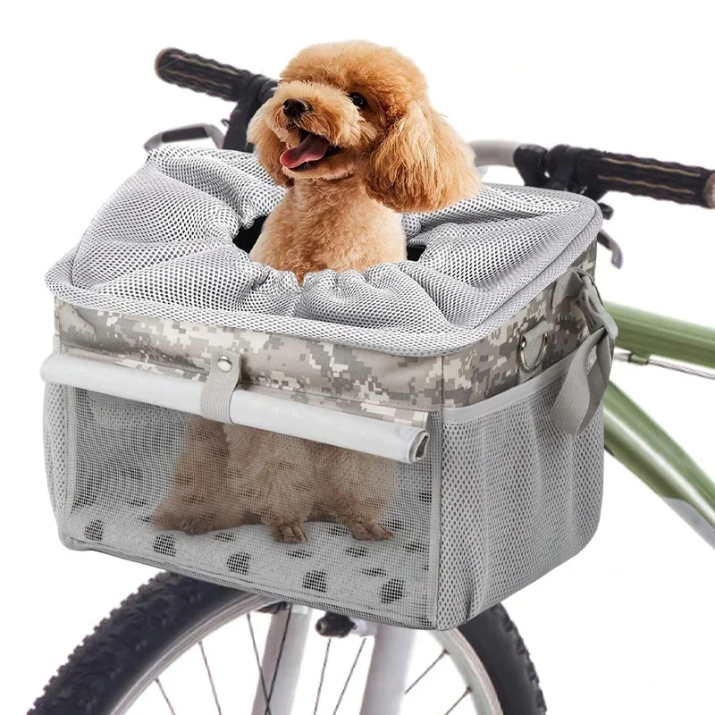 Cesta para bicicleta para perros, cesta para perros para mascotas pequeñas y medianas con malla transpirable, cesta para bicicleta extraíble, cesta para bicicleta con manillar delantero: Default Title