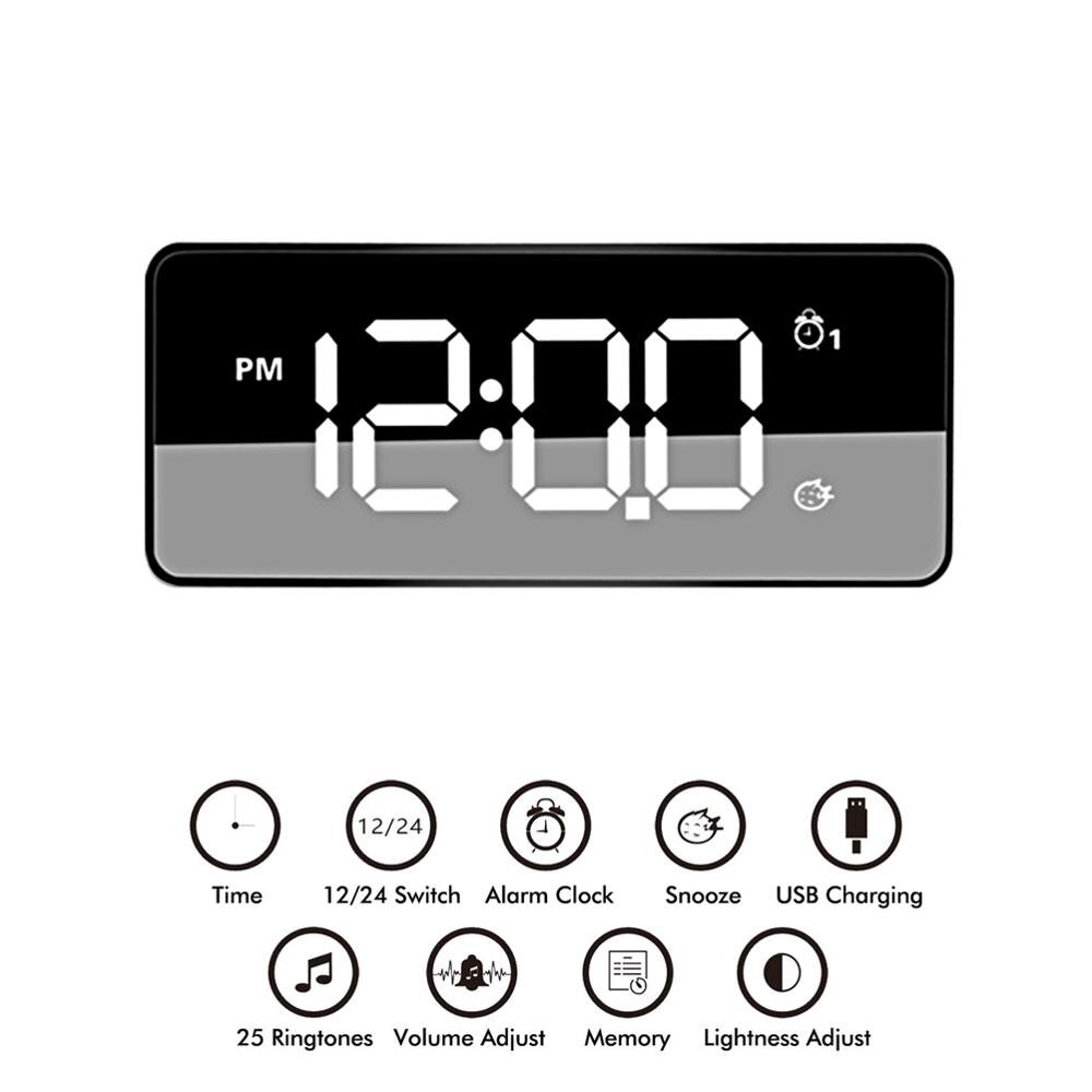 Saat Creatieve Digitale Klok Houten Elektronische LED Tijdweergave Temperatuur En Vochtigheid Tafel Klok Voor Slaapkamer Wekker: 1