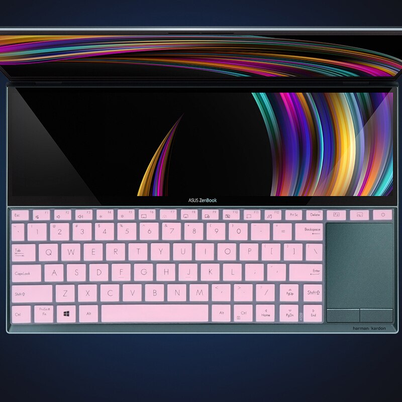 for 14'' Asus ZenBook Duo UX481FL UX481F ux481fn UX481 FL FN laptop UX4000F Silicone Keyboard Cover skin Protector: pink