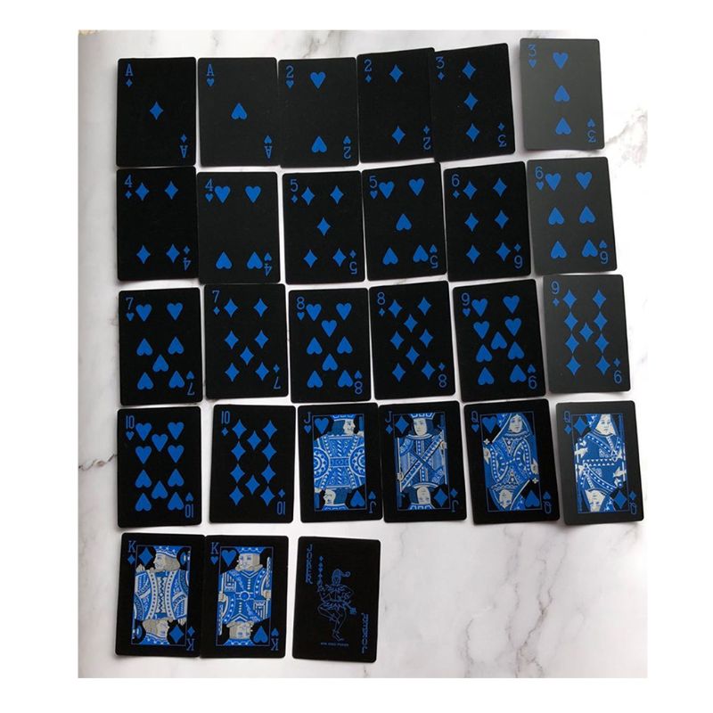 Waterproof Plastic Poker Playing CardsBlack PVC Poker Table Cards Classic Tricks Tool Deck