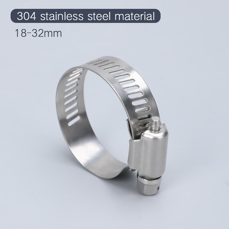 Adjustable Pipe Clamps 304 Stainless Steel for Water Pipe Plumbing Dryer Vent Hose Clamps 5PCS/lot: 18-32mm