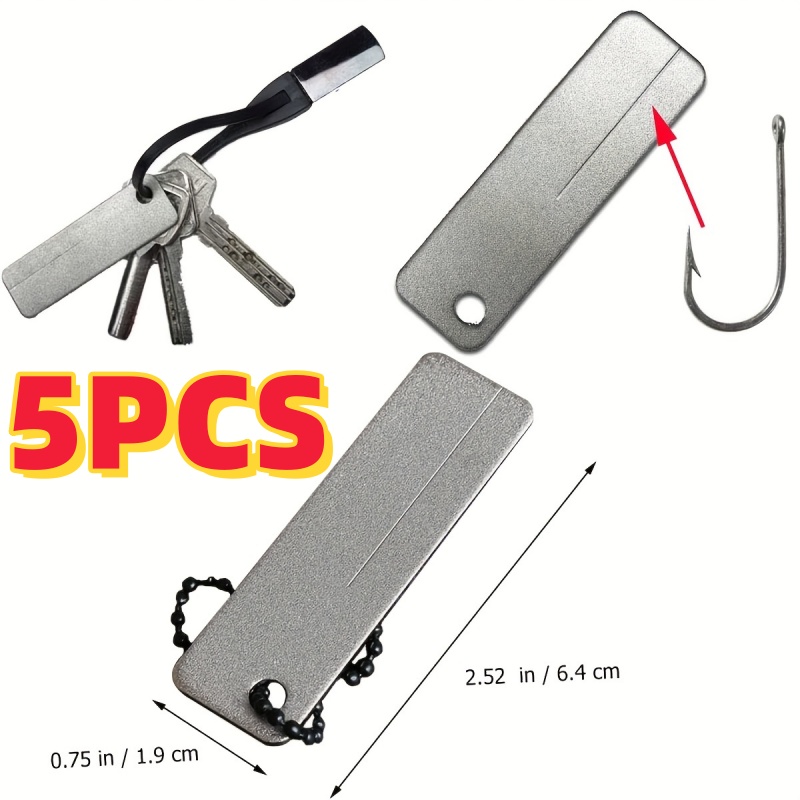 Afilador de cuchillos Afilador de piedra de diamante portátil con llavero para bolsillo para moler anzuelo para hacer más afilados