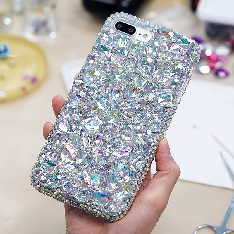 Donna di lusso Della Signora di Stile Fatti A Mano 3D Cassa Del Telefono Del Rhinestone Del Diamante Per il iPhone 8 6 6S 6 più il 7 7 8 più di x xs max 11 Pro Max Copertura