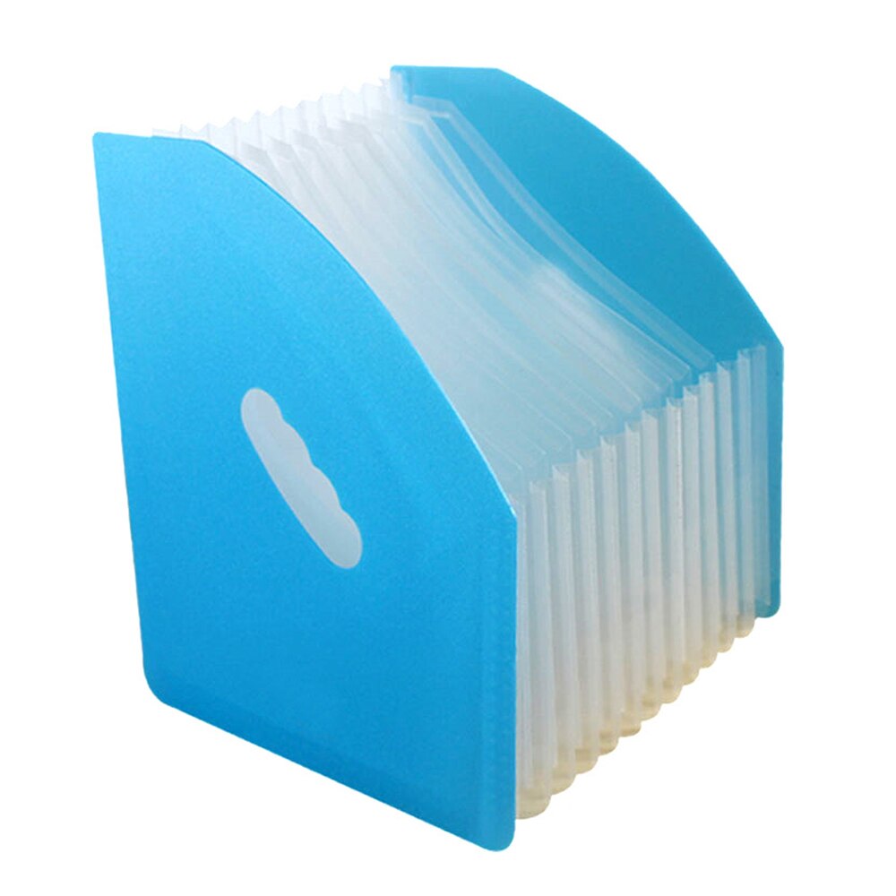 A4 Expanding File Folder 13 Grids Document Office Supplies Business Organizer Stationery File Bag Pouch Receipt Folder: blue