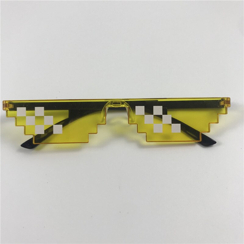 Mosaik Sonnenbrille Trick Spielzeug Schurke Leben Gläser Codierung Pixel modisch Coole Brille Frauen Männer Schwarz Mosaik Sonnenbrille Kind Lustige Brillen: Gelb2