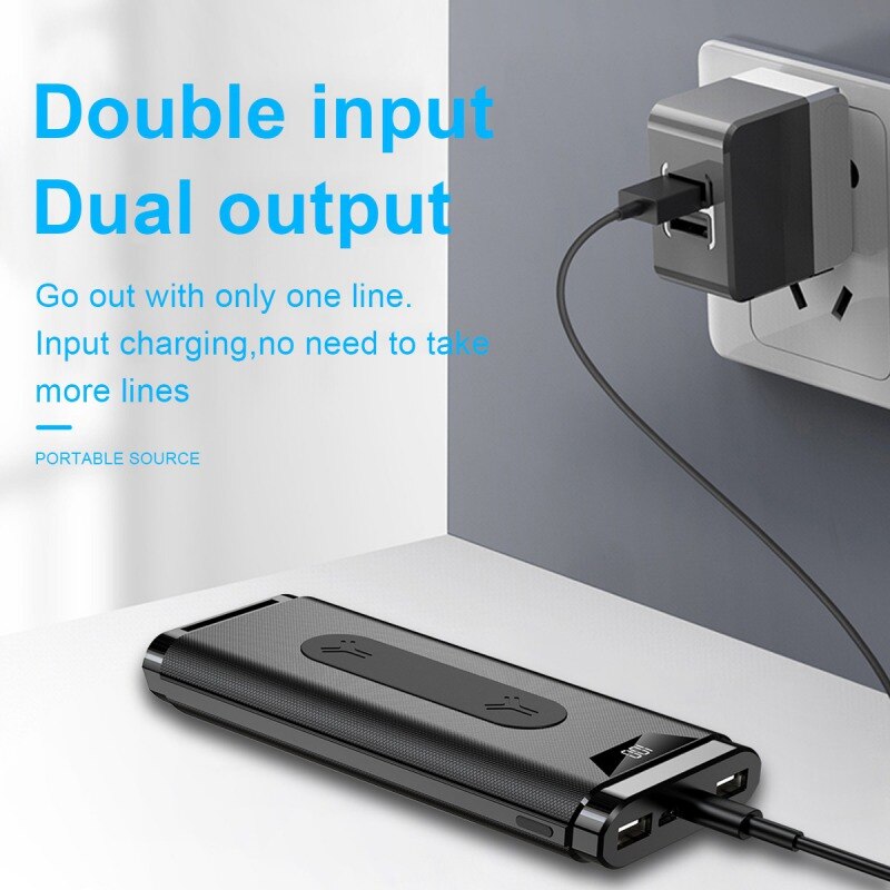 50000 mah trådløs strømbank hurtiglader telefonholder mikro-usb / type-c inngang til samsung xiaomi iphone huawei