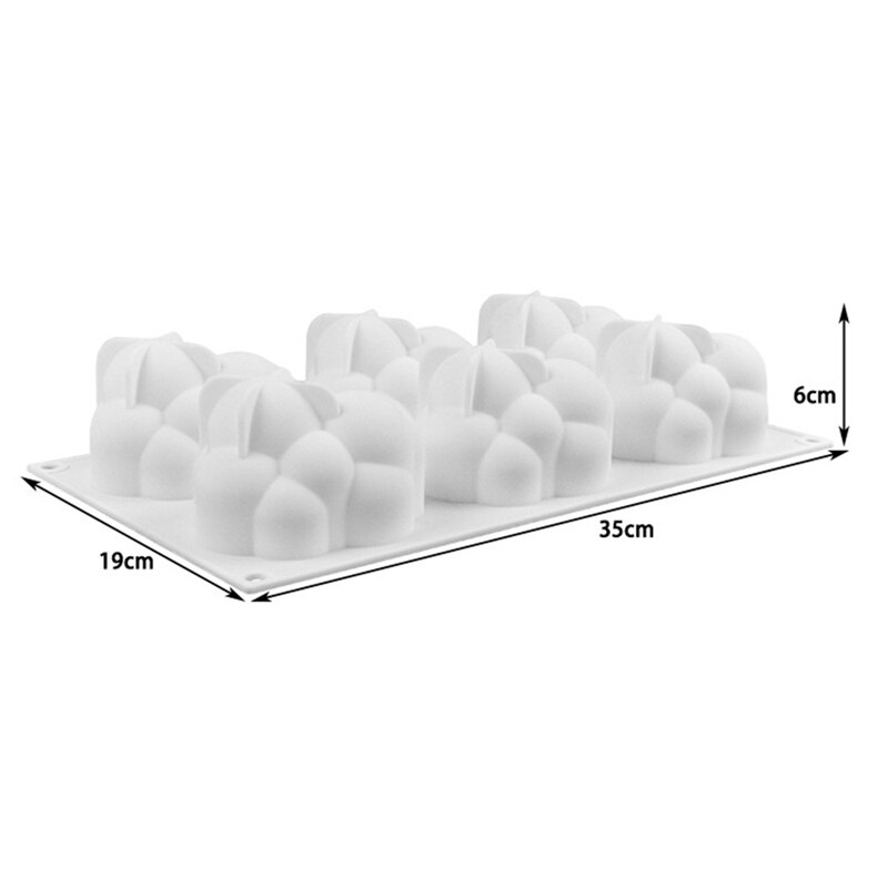 Molde de silicona con forma de nube 3D, herramientas de decoración de tartas, Mousse, postres, accesorios para hornear, 6 cavidades