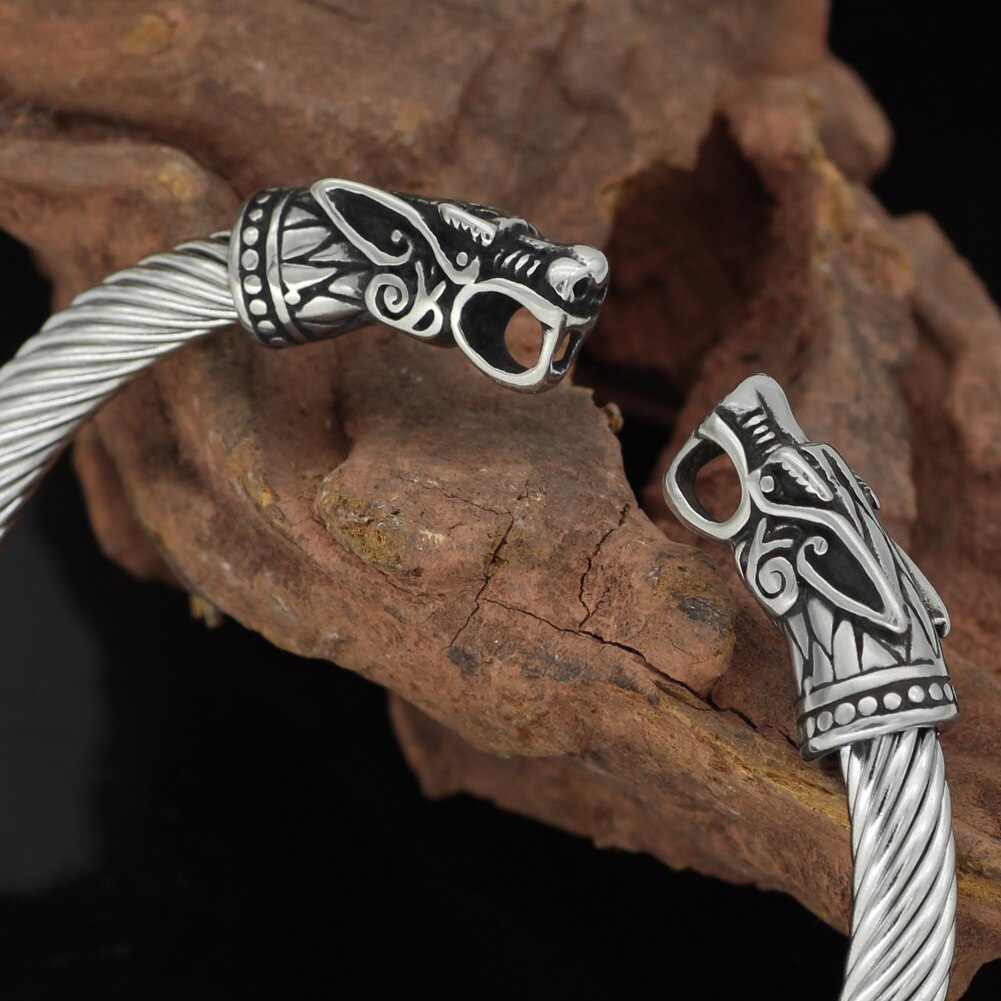 Nordic Viking Norse Draak Scandinavische Armband Mannen Polsband Manchet Armbanden Met Valknut Bag