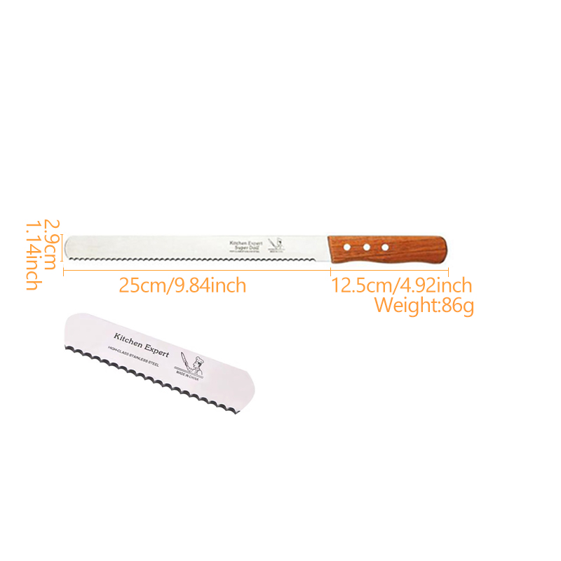 8/10/12/14 Inch Best Serrated Bread Knife Cake Cutting Knife Long Baguette Cutter Stainless Steel Loaf/Bread Slicer/Slicing 0085: Coarse tooth 10inch