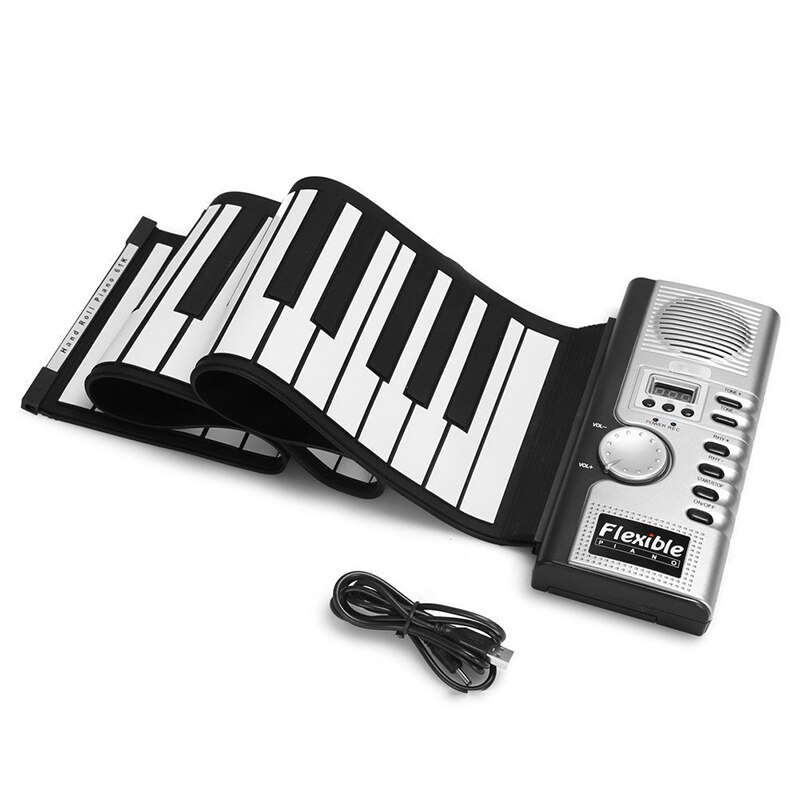 Newly Portable Flexible Digital Keyboard Piano 61 Keys 128 Tones Rhythms Electronic Roll Up Piano Toys MSE 88