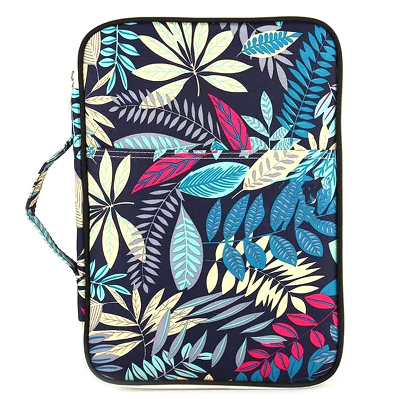 Carpeta multifunción A4 bolsa de almacenamiento portátil Tablet archivo producto impermeable Nylon almacenamiento bolsa archivo pluma de cuaderno ordenador:  Blue