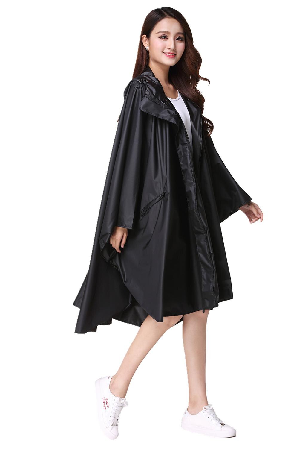 Mode Waterdichte Mantel Regenkleding voor Mannen en Vrouwen Volwassen Koreaanse Outdoor Mooie Regenkleding Rijden Enkele Windwear Wandelen: Black
