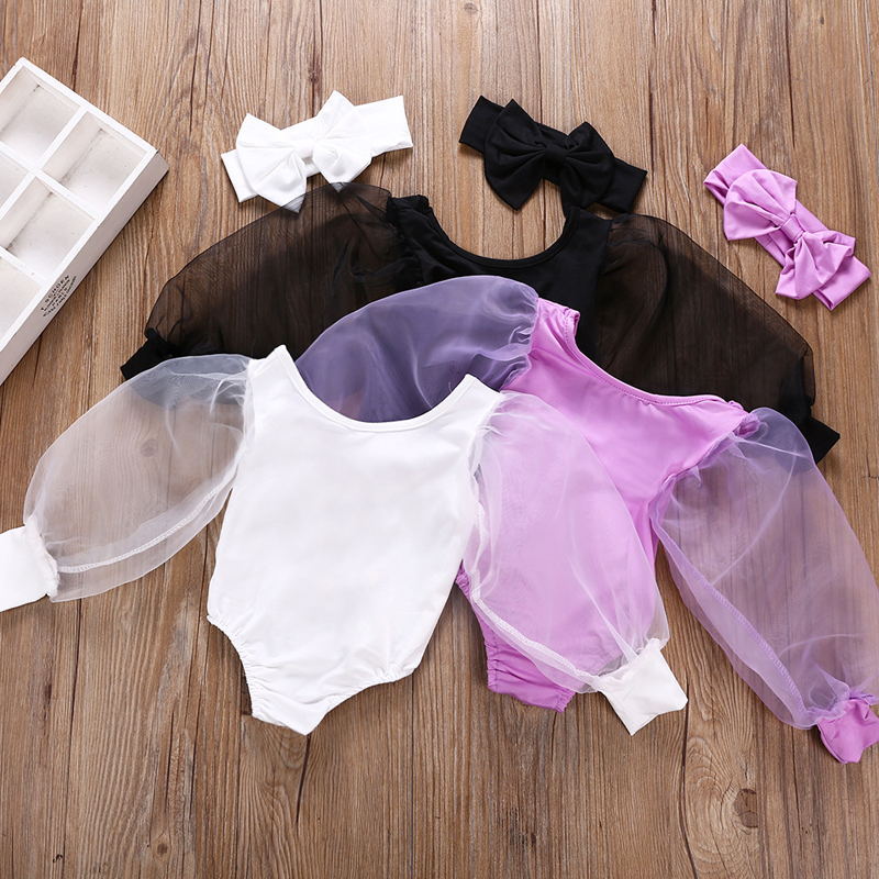Body en dentelle pour enfants filles | Bouffantes et solides à manches longues, combinaisons de vêtements en dentelle 2 couleurs 0-12M, nouvel an