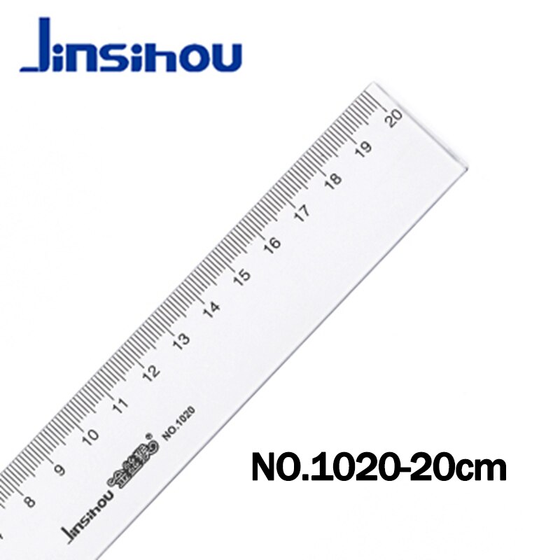 Jindsihou/Cokai/Deli Plastic Transparante Vierkante Heerser 15/20/30cm Meten Rechte Ruler Tool Student studie Meten Briefpapier: Jinsihou-1020-20cm