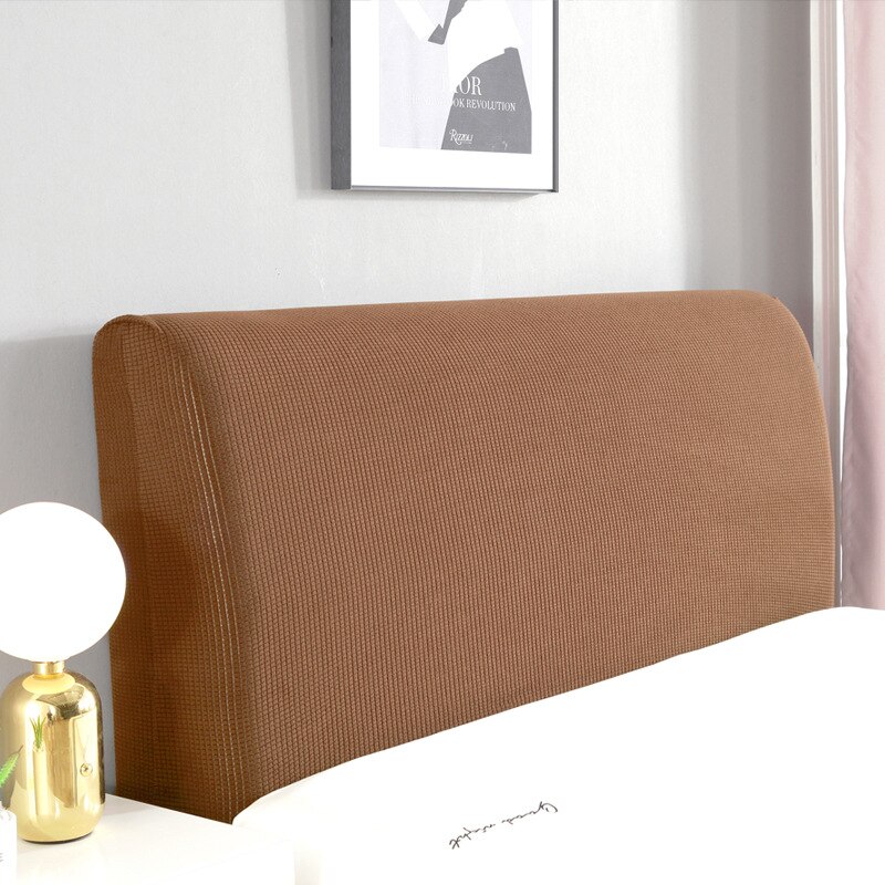 Hovedbeklædning, seng sengegavlebeskytter støvtæt strækning i ensfarvet quiltet sengehoveddæksler: Kaffe