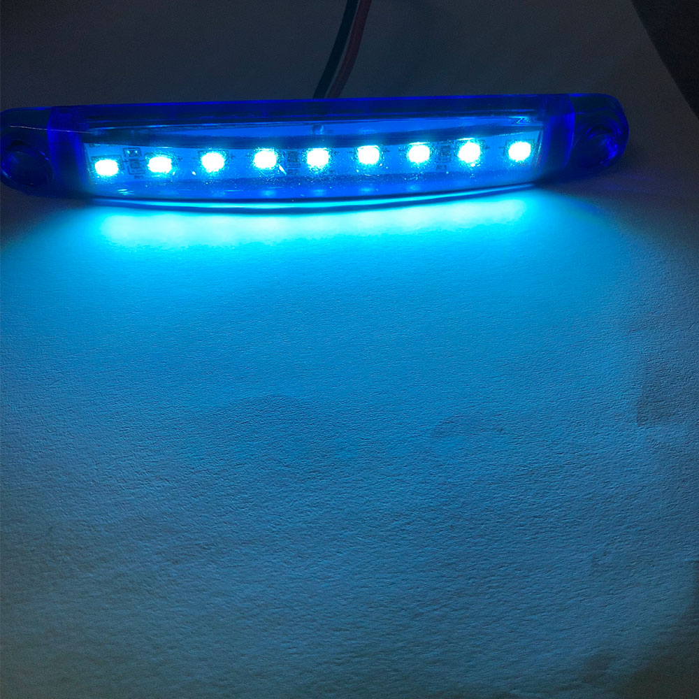 9 luces LED de señal lateral para camión, luz trasera para remolque de coche de 24V, lámpara de giro de freno de marcha atrás, luz impermeable, accesorios para vehículos: Verde / 3.000 K
