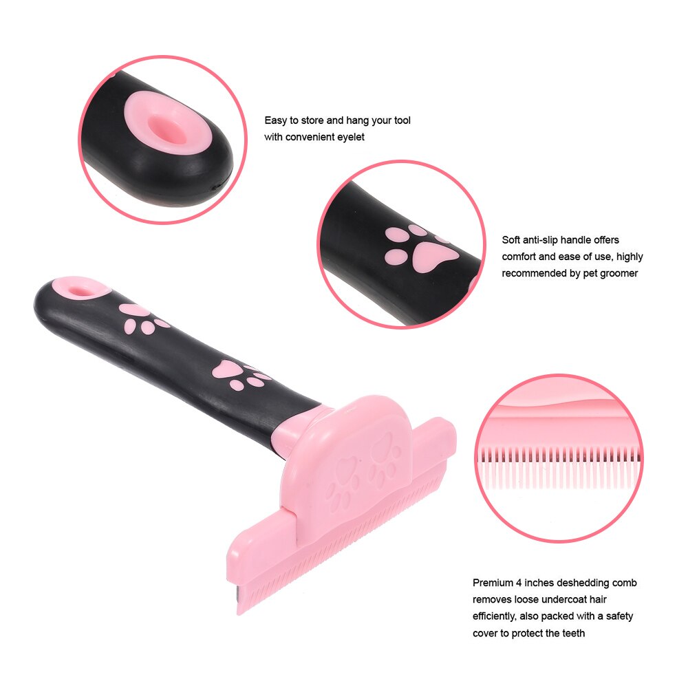 Kat Grooming Kam Pet Dog Grooming Tool Verwijder Klitten En Knopen Kam Non-Slip Grip Handvat Vergieten Borstels voor Katten Honden