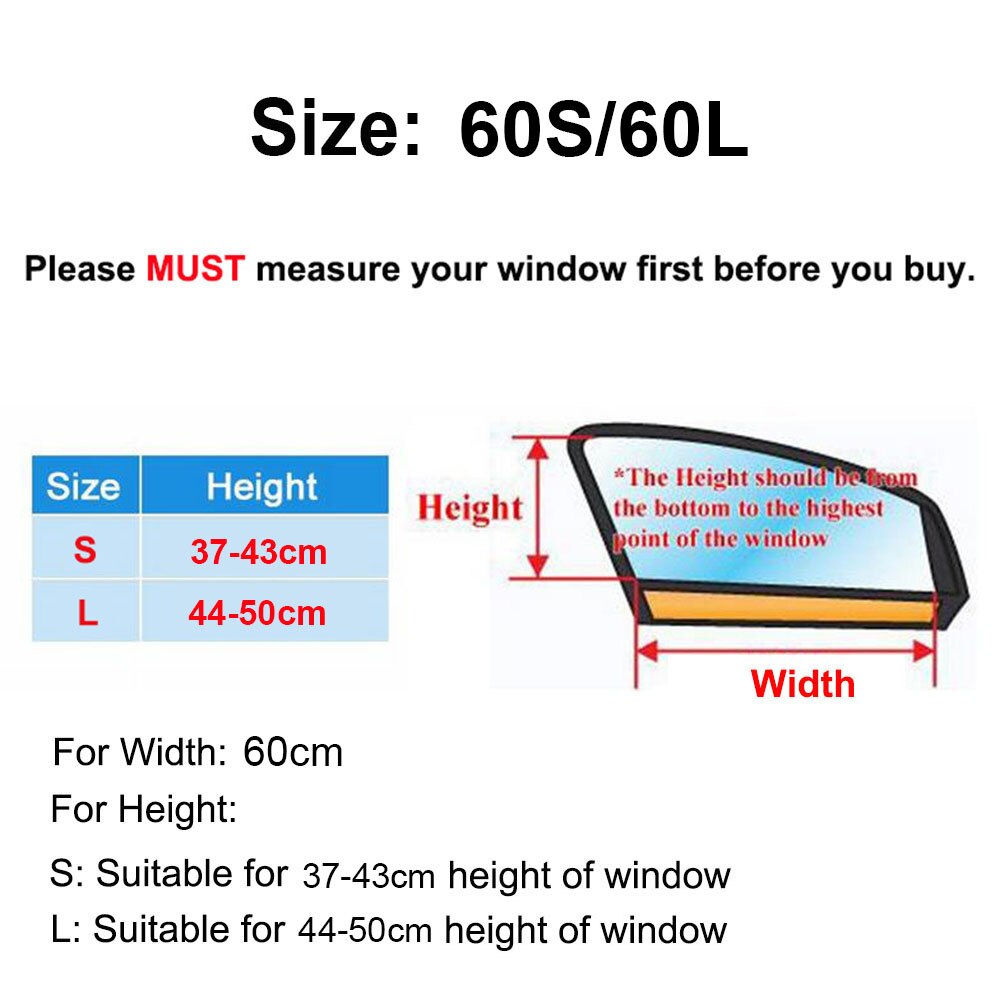 60 cm Aluminium Rail Auto Side Window Visor Zonnescherm Gordijn Auto Window Zonneklep Met Elastische Koord-Zwart/ beige/Grijs