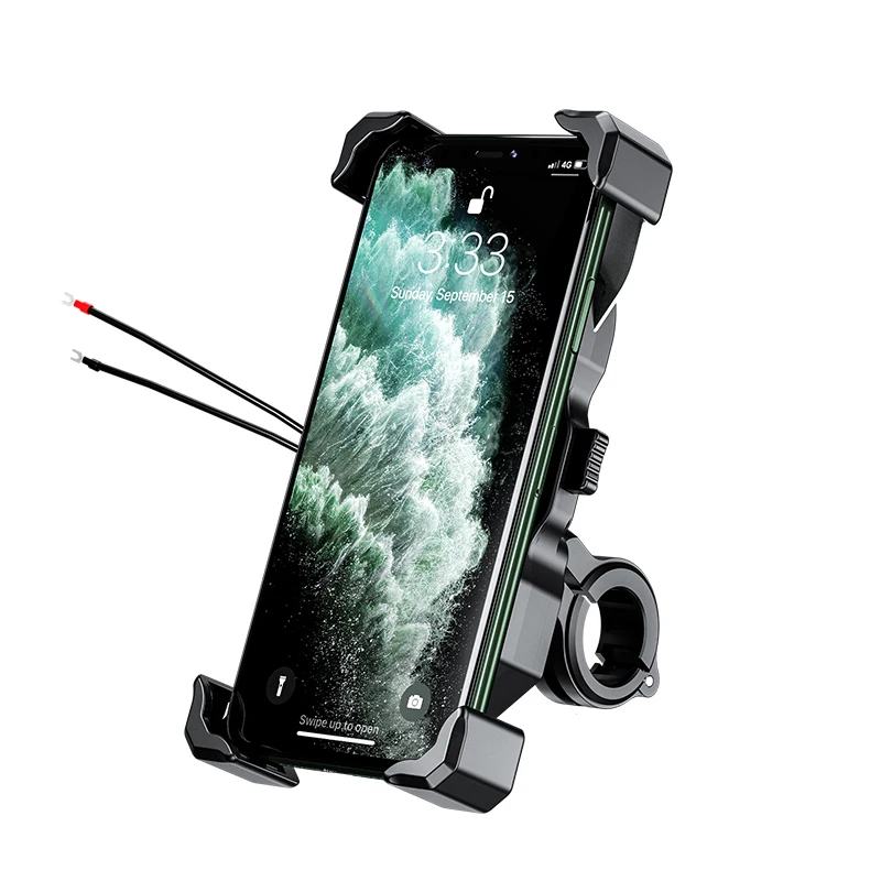 Motorcycle Phone Holder Fast Wireless Charging Quick USB Charger Moto Motorbike Mirror Stand Support Cellphone Handlebar Mount