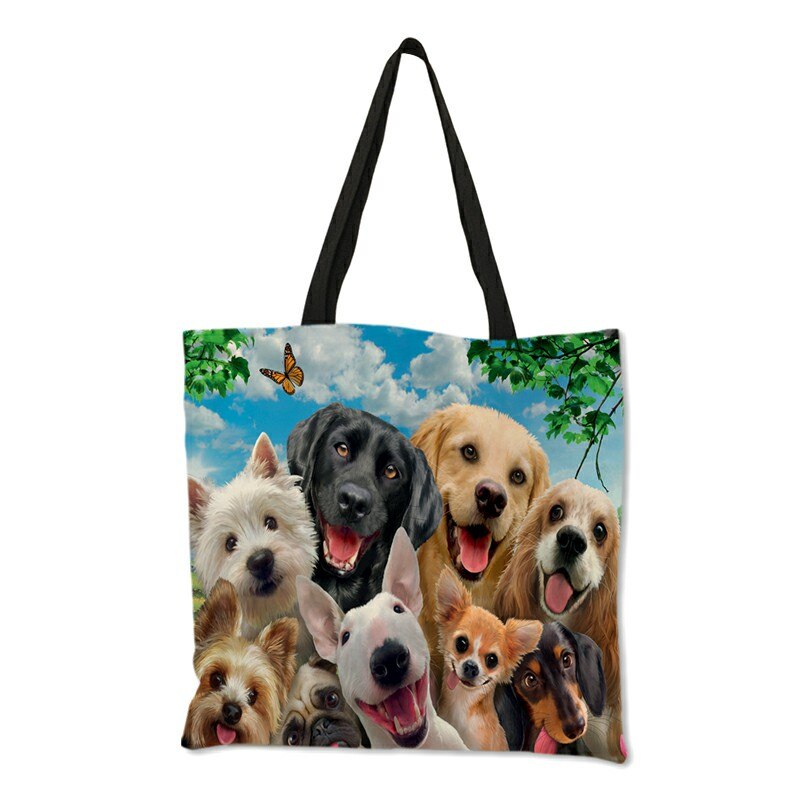 Nette golden Retriever Druck Tote Tasche Für Frauen wiederverwendbar Große Kapazität einkaufstaschen Dame Tote lässig Schulter Taschen