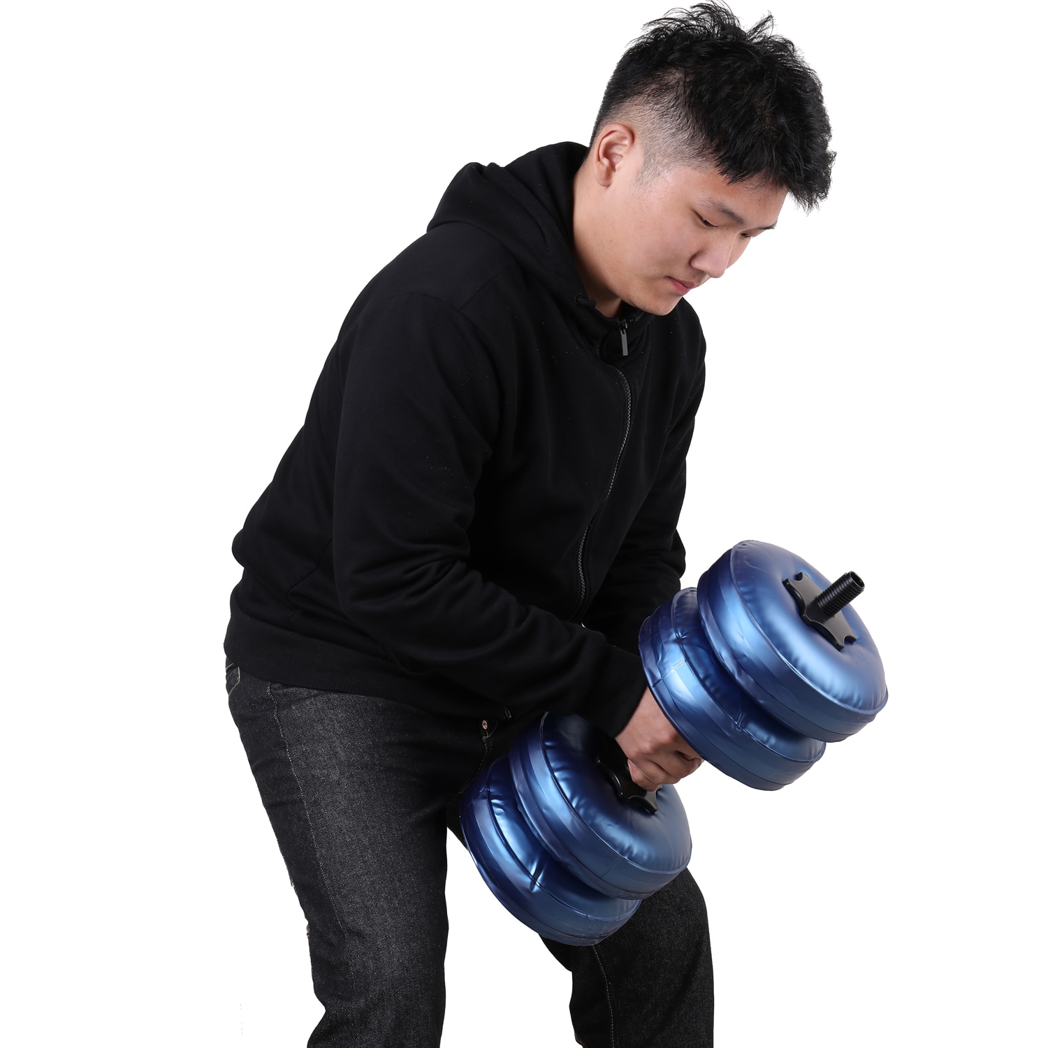 Mancuernas rellenas de agua para entrenamiento muscular, pesas ajustables de inyección de agua, 16-25KG