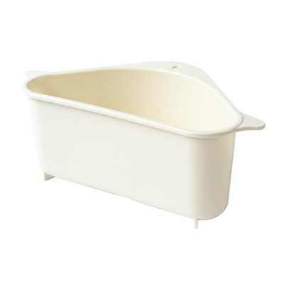 Gootsteen Zeef Groente Fruit Afvoer Mand Zuignap Wastafel Hoek Opslag Spons Handdoek Houder Rack Aanrecht Filter: beige
