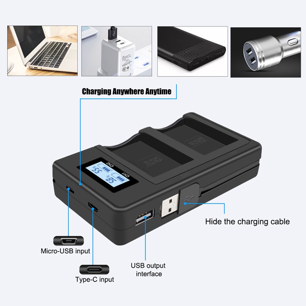 DurabaleNP-W126 Batterie Ladegerät Bausatz XH1 XT20 X100F XA5 XPRO Für Fuji Kamera LCD Digital Anzeige ladegerät 5V