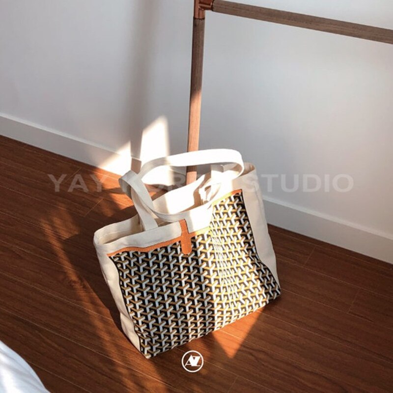 Rétro impression sac à main chien dents grande capacité unique épaule femme toile sac canaux sacs à main simplicité