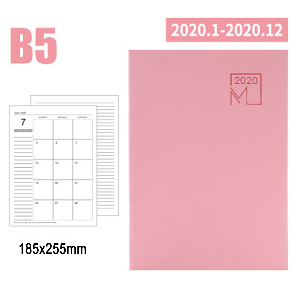 Notebook Agenda Planner Diary Meeting Book Girl School Stationery Monthly Plan Supplies PUO88: Pink