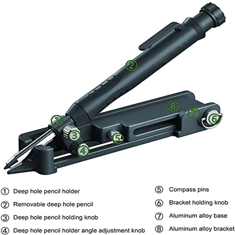 Multi-function Scribing Tool- Construction Pencil- Scribe Tool With Deep Hole Pencil DIY Woodworking Scribe Gauge Scriber Line